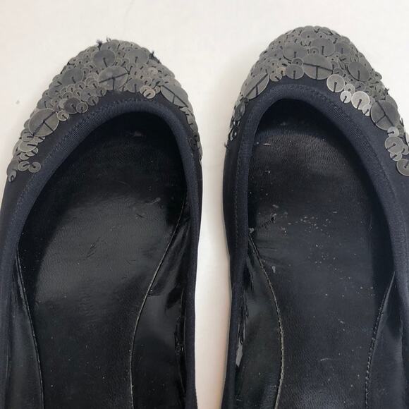 Zara sequin embellished black ballet flats - Picture 5 of 7